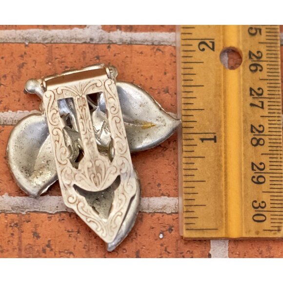 Vintage Elven Multi Leaves Silver Tone Clip - W26 - Picture 2 of 2